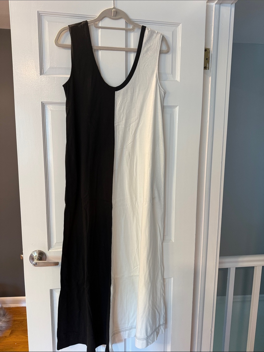 Free people- free-eat Sleeveless Black & White Colorblock Maxi Dress. Like new